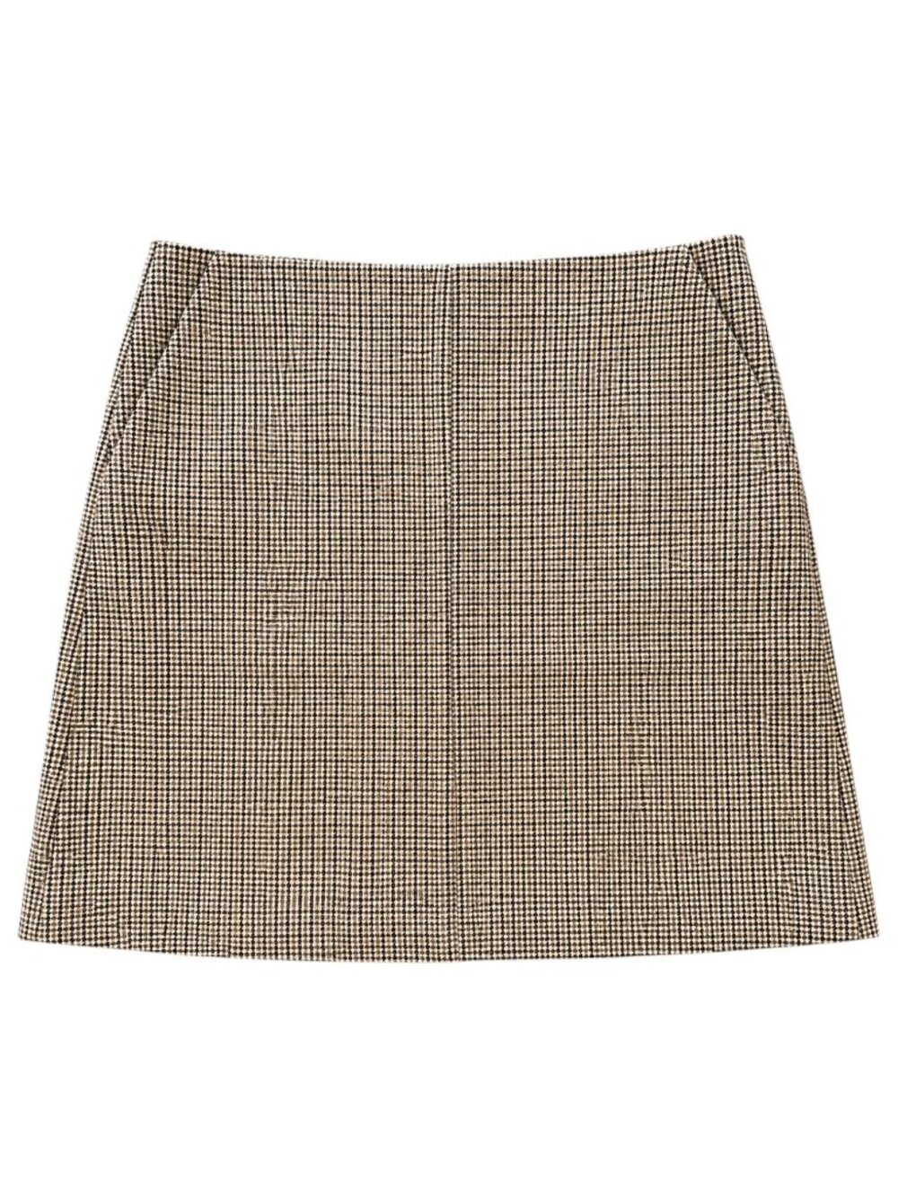 Piazza Sempione Wool Houndstooth Skirt Cream Black Tailored (50/US 14)